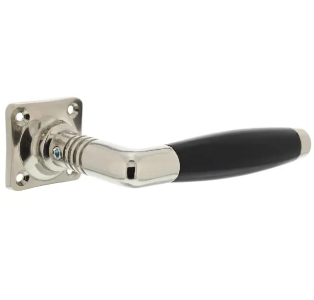 Betaalbaar Intersteel deurklink Ton basic met rozet 38x38x6mm nikkel/zwart