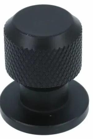 Gecertificeerd Knop Rond zamak 25 mm mat zwart