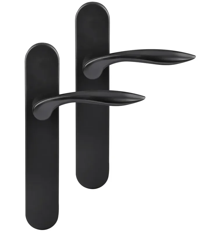 Differnz deurklink Groningen op ovaal schild blind mat zwart Speciale Aanbieding
