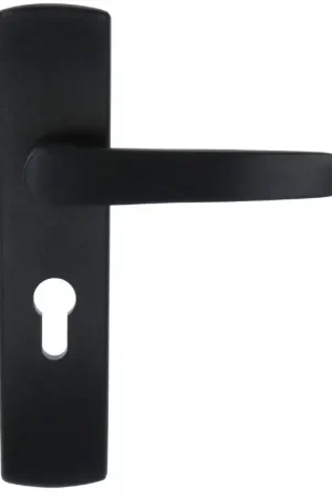 Aanbieding AXA Curve klik schild PC55 met deurklink Curve aluminium zwart
