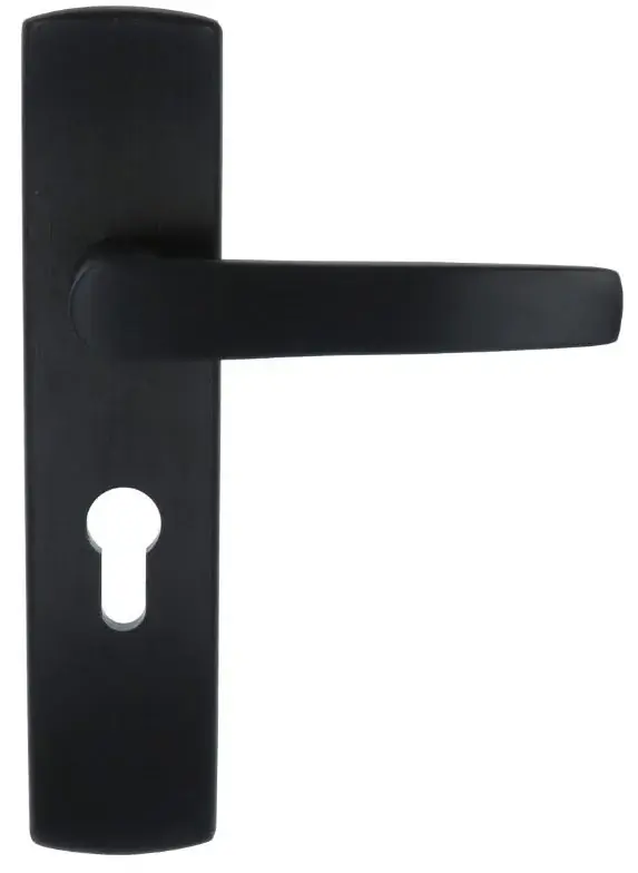 Aanbieding AXA Curve klik schild PC55 met deurklink Curve aluminium zwart
