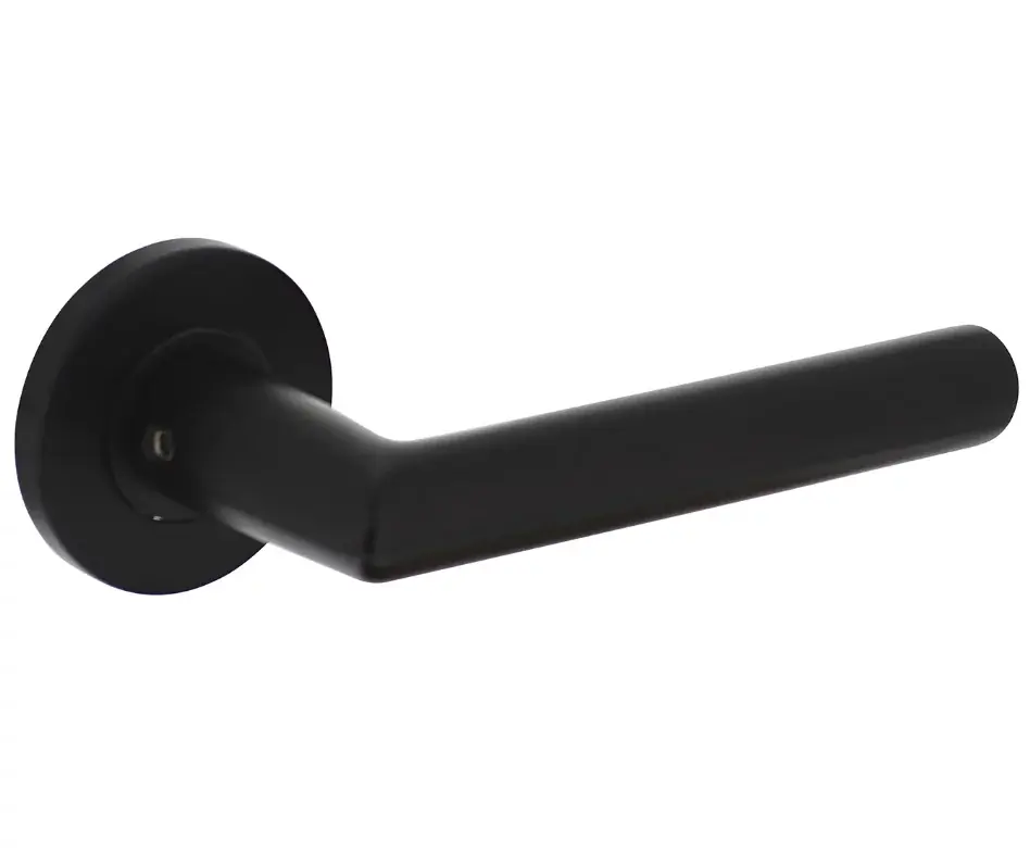 Intersteel deurklink Jura op geveerde rozet ø55x8mm aluminium zwart Direct Verzonden