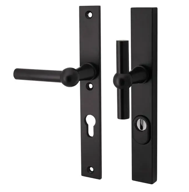 SKG3 PC72 knop/kruk op smalschild Chemin de fer links + kerntrekbeveiliging mat zwart Weekendaanbieding