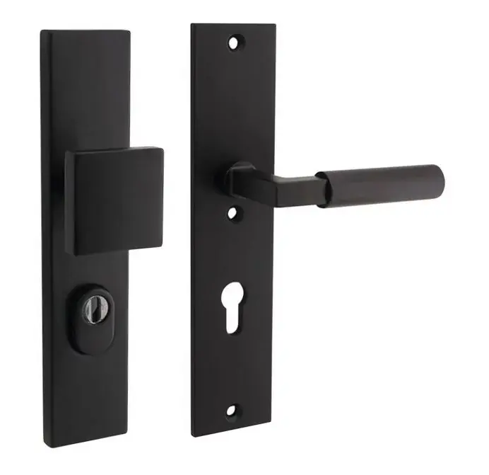 SKG3 PC72 knop/kruk op schild Bauhaus rechts + kerntrekbeveiliging mat zwart Veilige Betaling