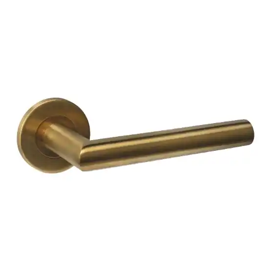 Intersteel deurklink Q 01 op rozet verdekt ø52x6mm PVD messing mat Lage Kosten