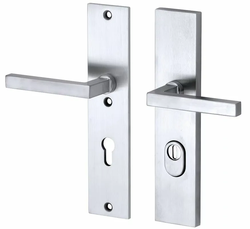 SKG3 PC55 kruk/kruk op schild Kare/Bauhaus links + kerntrekbeveiliging mat chroom Rechtstreeks Van De Fabrikant