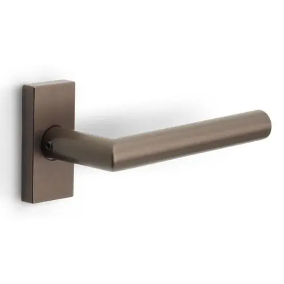 Deurklink BASICS LBII-19Q32G op rechthoekig rozet brons Snelle Levering