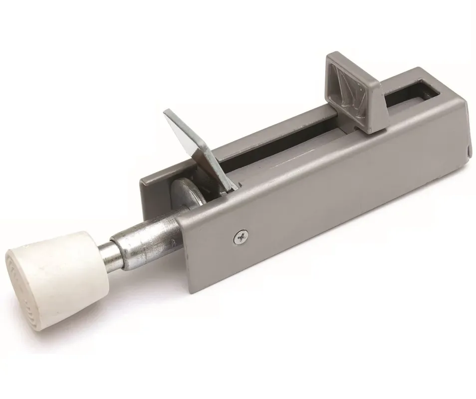 Uitverkoop Deurvastzetter voetstift 30×122 mm zilvergrijs