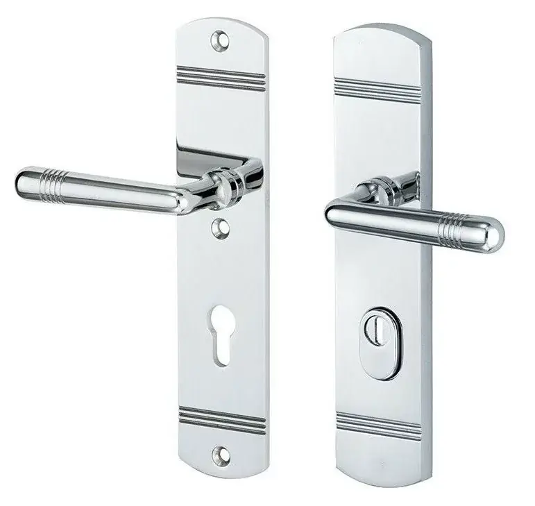 Koopje SKG3 PC92 kruk/kruk op schild Art-Deco links + kerntrekbeveiliging glans chroom