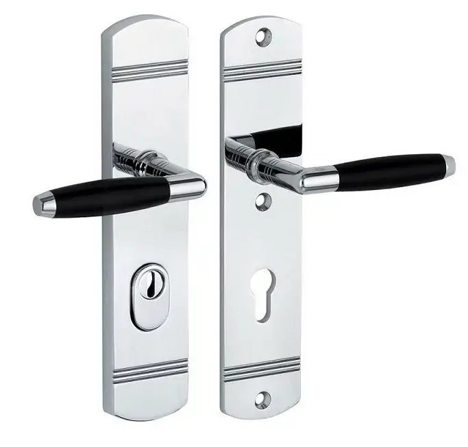 SKG3 PC55 kruk/kruk op schild Ton rechts + kerntrekbeveiliging glans chroom Fabrieksprijs