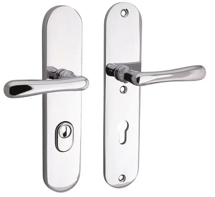 SKG3 PC72 kruk/kruk op ovaal schild Linea rechts + kerntrekbeveiliging glans chroom Tijdelijk Beschikbaar