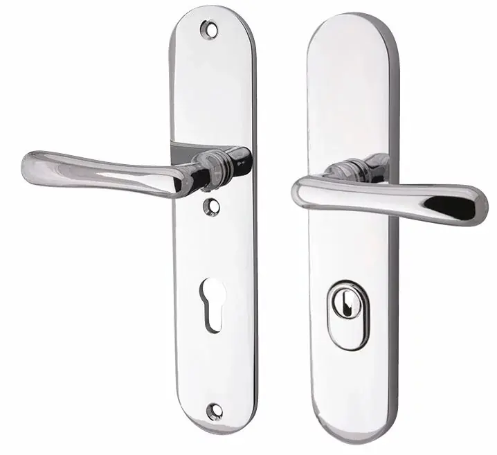 SKG3 PC55 kruk/kruk op ovaal schild Linea links + kerntrekbeveiliging glans chroom Superprijs