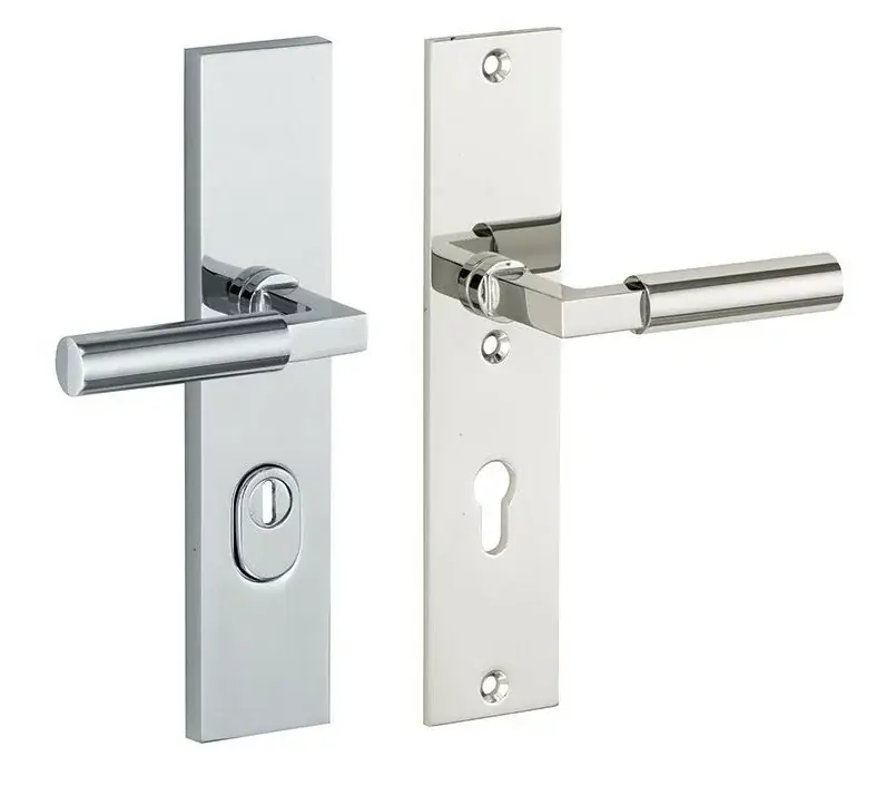 Fabrieksprijs SKG3 PC72 kruk/kruk op schild Bauhaus rechts + kerntrekbeveiliging glans chroom