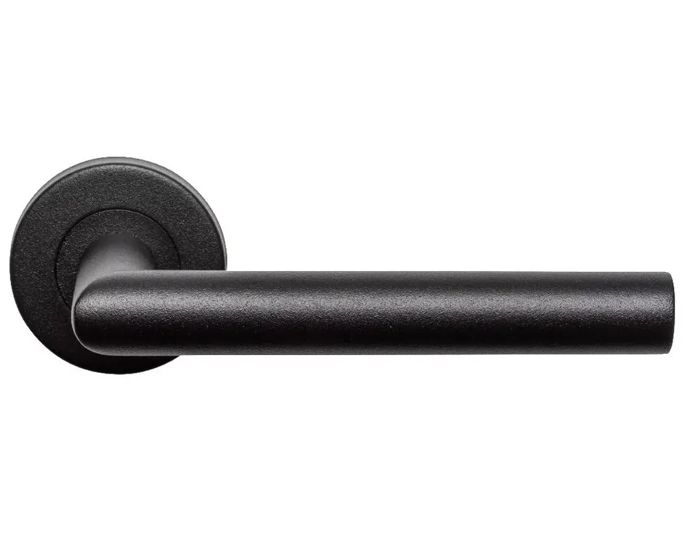 Nieuw Deurklink Basis Rond op rozet rvs/zwart