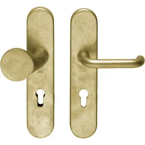 Direct Beschikbaar Intersteel SKG3 Veiligheid-garnituur PC72 greep/kruk messing getrommeld