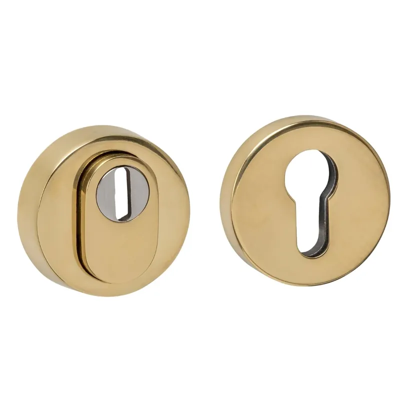 Hete Deal Intersteel SKG3 veiligheidsrozetten rond verdekt ø52x12mm met kerntrekbeveiliging PVD messingkleur