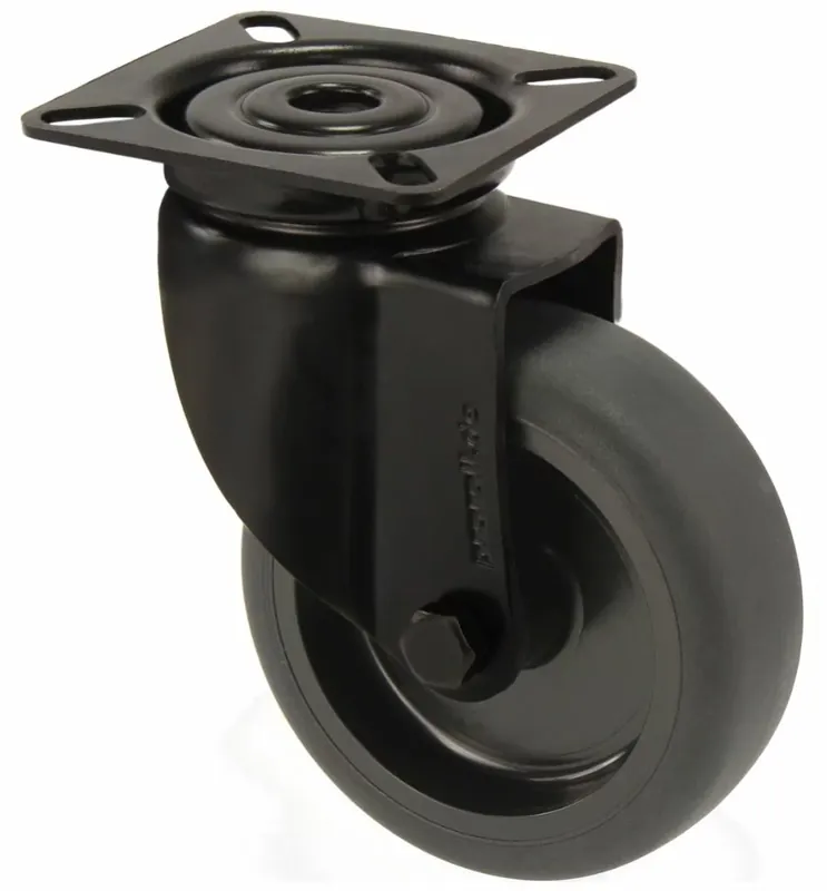 Koop Online Zwenkwiel zwart met bevestigingsplaat 75 mm