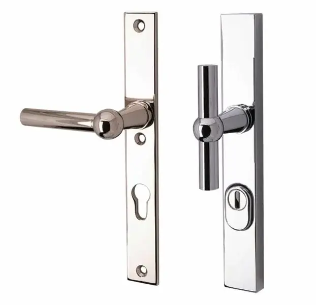 SKG3 PC92 knop/kruk op smalschild Chemin de fer links + kerntrekbeveiliging glans nikkel/glans chroom Favoriet
