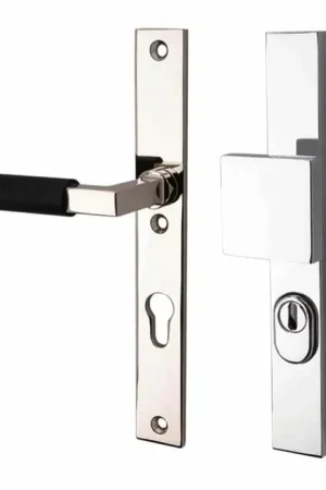 Aanbieding SKG3 PC92 knop/kruk op smalschild Bauhaus ebben links + kerntrekbeveiliging glans nikkel/glans chroom