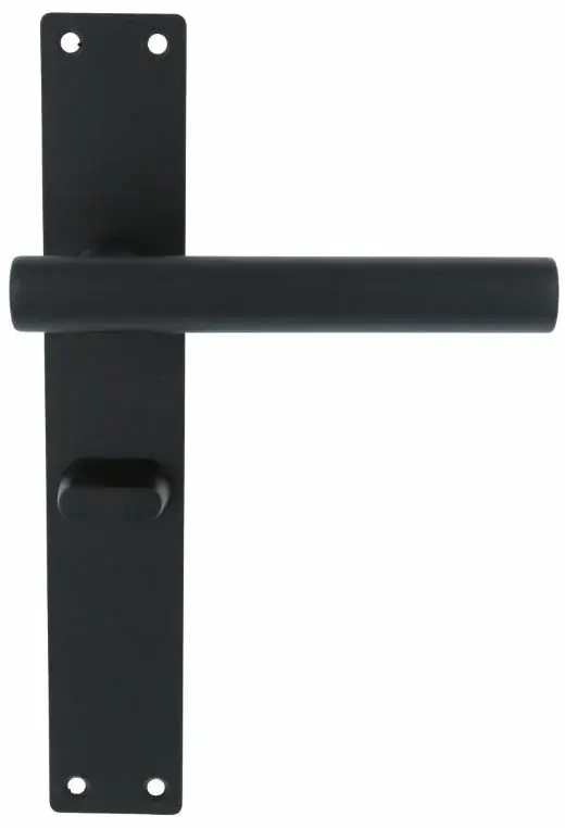 Must-Have Deurklink Brenda op schild Rechthoekig WC63/8 rvs/mat zwart