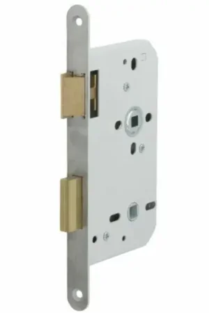 Nemef toilet-badkamer slot 644 DIN links WC72/8 met afgeronde voorplaat rvs geborsteld Goedkoop