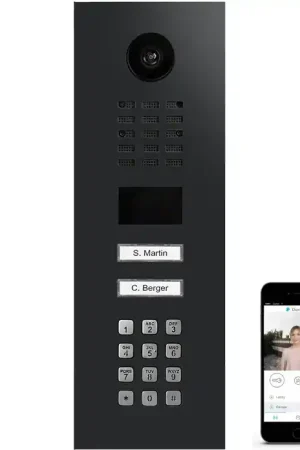 DoorBird IP videofoonset D2102KV RVS GRAFIET ZWART, 2 drukknoppen, codepaneel Gereduceerde Prijs