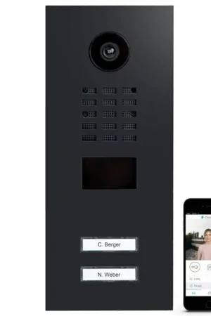 DoorBird IP videofoonset D2102V RVS GRAFIET ZWART, 2 drukknoppen Dagaanbieding