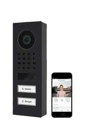 DoorBird IP videofoonset D1102V opbouw RVS GRAFIET ZWART, 2 drukknoppen Bestseller