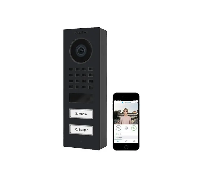 DoorBird IP videofoonset D1102V opbouw RVS GRAFIET ZWART, 2 drukknoppen Bestseller