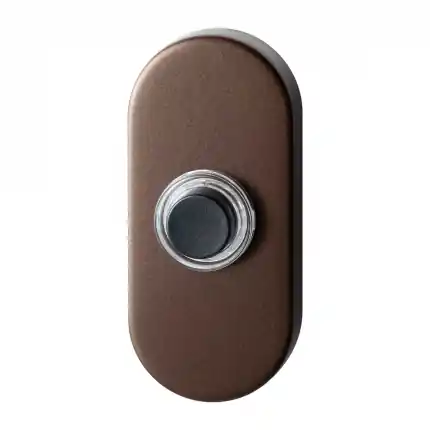 Snelle Levering Deurbel bronze blend ovaal 70x32x10 mm Zwarte button
