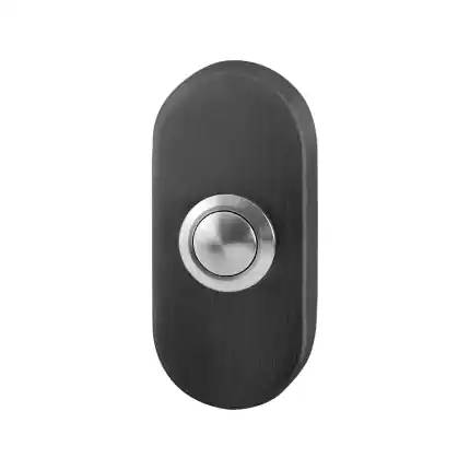 Huisbel ovaal 70x32x10 mm PVD antraciet Uitverkoop