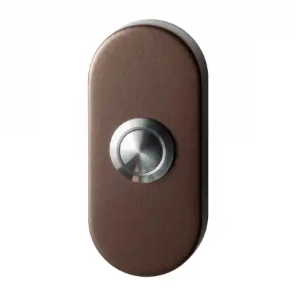 Deurbel Bronze blend ovaal 70x32x10 mm RVS button Shop Nu