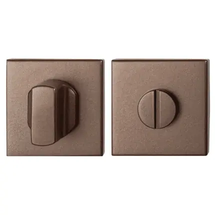 Toiletgarnituur 50x50x8 mm stift 8 mm Bronze blend grote knop Hoge Kwaliteit