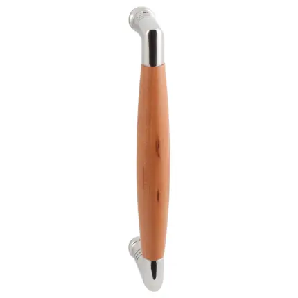 Deurgreep ton model Ika 130mm RVS gepolijst met kersenhout haaks Hete Deal