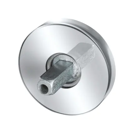 rozet 50x6mm RVS gepolijst met vastgelaste knopvastzetter Beperkt Aanbod