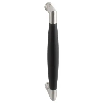 Bestseller Deurgreep ton model Ika 207mm RVS geborsteld met ebbenhout haaks