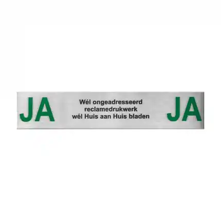 Exclusieve Aanbieding RVS brievenbusbordje ‘Ja/Ja’ rechthoekig