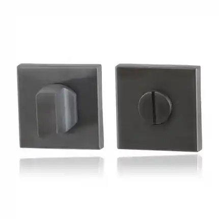Toiletgarnituur 50x50x8mm stift 8mm PVD antraciet grote knop Beperkt Aanbod