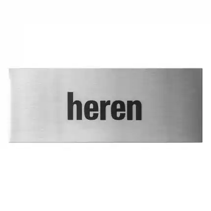 Betrouwbaar RVS deurbordje ‘Heren’ rechthoekig