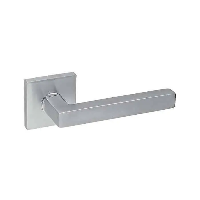 Deurkruk Quadro op rozet RVS Premium