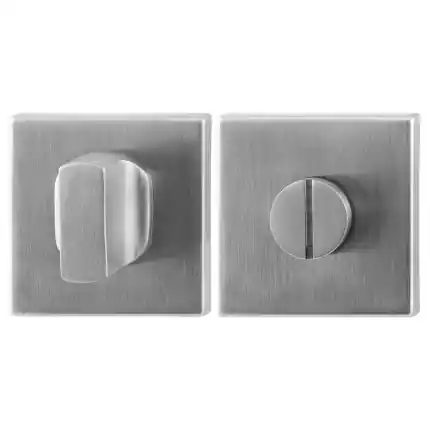 Gecertificeerd Toiletgarnituur 50x50x8mm stift 8mm RVS geborsteld grote knop