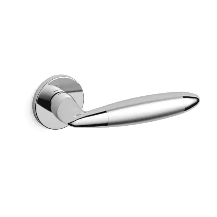 Korting 461 Totem deurkruk op rozet, chrome/satinchrome