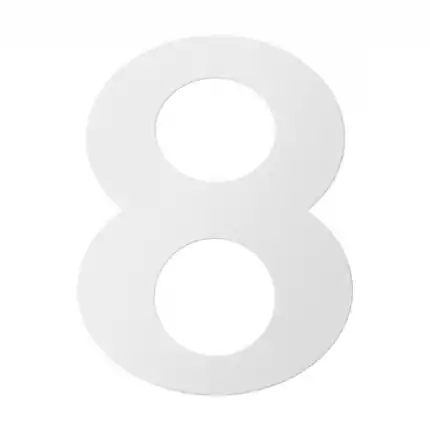 Flitsaanbieding RVS huisnummer 8, wit