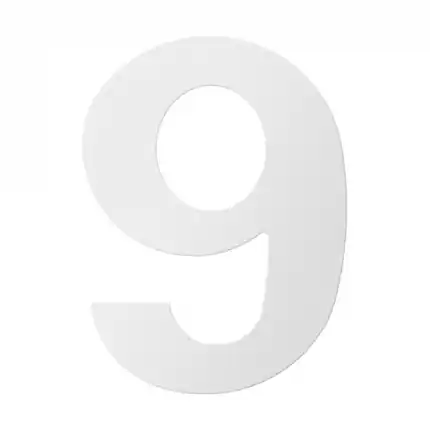 RVS huisnummer 9, wit Favoriet