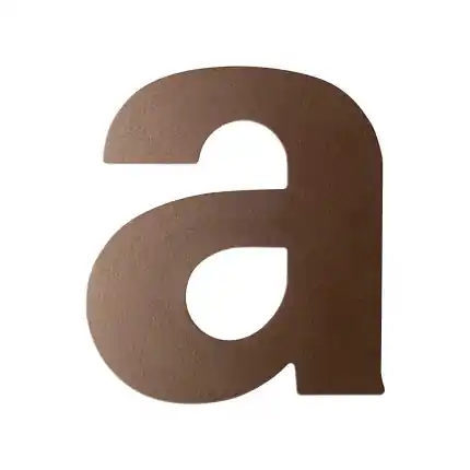 Bronze blend letter A plat, 110 mm Seizoensaanbieding
