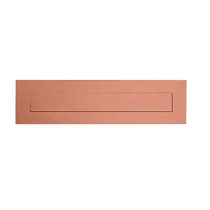 Briefplaat rechthoekig met Verende klep RVS Koper 370 x 80 mm Premium