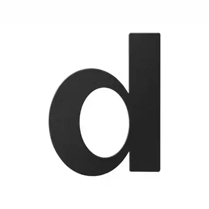 Huisnummer toevoeging letter ‘D’ zwart, 110 mm Gereduceerde Prijs