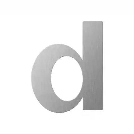 Must-Have RVS huisnummer letter ‘D’ plat, 110 mm