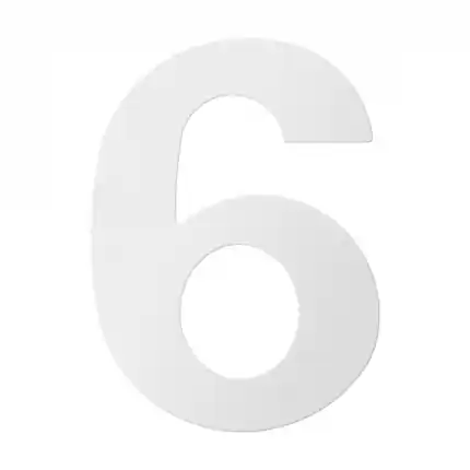 RVS huisnummer 6, wit Bestseller