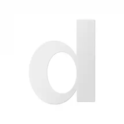Alleen Vandaag Huisnummer toevoeging letter ‘D’ wit, 110 mm